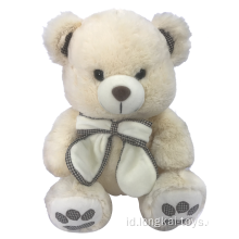 Plush Teddy Bear White With Bow